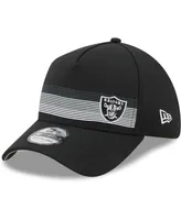 Men's New Era Black Las Vegas Raiders Flawless Stripe 39THIRTY Flex Hat