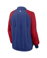 Women's Nike Royal Chicago Cubs Authentic Collection Team Raglan Performance Full-Zip Jacket