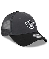 Preschool Boys and Girls New Era Graphite, Black Las Vegas Raiders Reflect 9FORTY Adjustable Hat