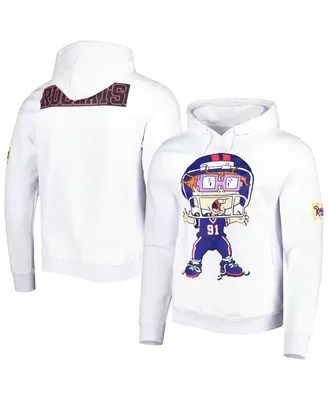 Men's and Women's Freeze Max White Rugrats Chuckie Wide Open Football Pullover Hoodie