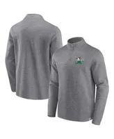 Men's Fanatics Heather Gray Distressed Notre Dame Fighting Irish Vintage-Like Fleece Quarter-Zip Jacket