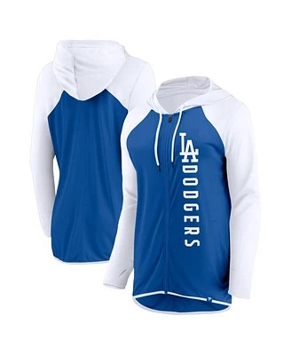 Women's Fanatics Royal, White Los Angeles Dodgers Forever Fan Full-Zip Hoodie Jacket
