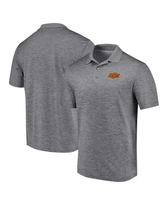 Men's Fanatics Heather Charcoal Oklahoma State Cowboys Primary Logo Polo Shirt