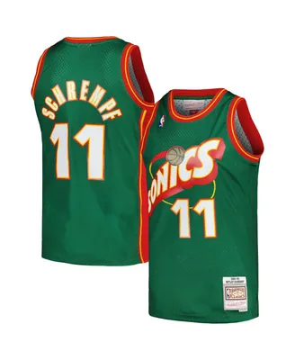 Men's Mitchell & Ness Detlef Schrempf Green Seattle SuperSonics Hardwood Classics Retro Name and Number T-shirt