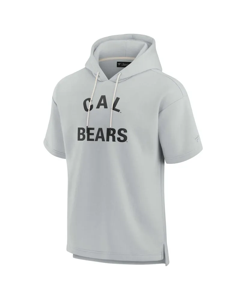 Men's and Women's Fanatics Signature Gray Cal Bears Super Soft Fleece Short Sleeve Pullover Hoodie