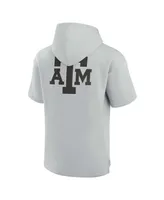 Men's and Women's Fanatics Signature Gray Texas A&M Aggies Super Soft Fleece Short Sleeve Pullover Hoodie