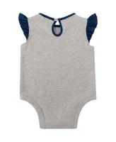 Girls Newborn Heather Gray Notre Dame Fighting Irish All Dolled Up Bodysuit, Skirt and Bootie Set