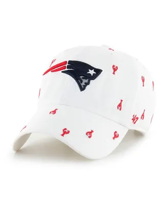 Men's and Women's '47 Brand White New England Patriots Confetti Clean Up Adjustable Hat