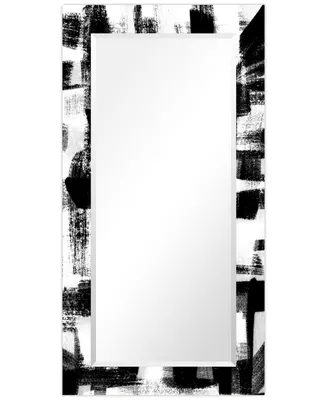 Empire Art Direct "Newsflash Ii" Rectangular Beveled Mirror on Free Floating Printed Tempered Art Glass, 54" x 28" x 0.4"