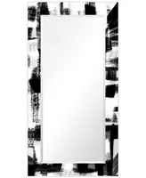 Empire Art Direct "Newsflash Ii" Rectangular Beveled Mirror on Free Floating Printed Tempered Art Glass, 54" x 28" x 0.4"