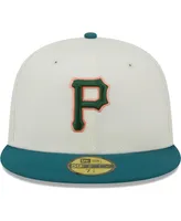 Men's New Era Cream Pittsburgh Pirates Chrome Evergreen 59FIFTY Fitted Hat