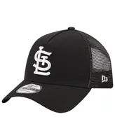 Men's New Era Black St. Louis Cardinals A-Frame 9FORTY Trucker Adjustable Hat