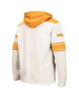 Men's Colosseum Cream Tennessee Volunteers Big and Tall Hockey Lace-Up Pullover Hoodie