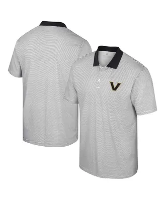 Men's Colosseum White Vanderbilt Commodores Print Stripe Polo Shirt