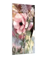 Empire Art Direct "Pastel Fleur Li" Frameless Free Floating Reverse Printed Tempered Glass Wall Art, 72" x 36" x 0.2"