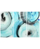 Empire Art Direct "Ripple Effect Iv Abc" Frameless Free Floating Tempered Glass Panel Graphic Wall Art Set of 3, 72" x 36" x 0.2" Each