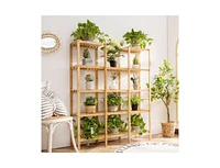 Multifunctional Bamboo Shelf Flower Plant Display Stand