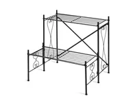 2-Tier Metal Plant Stand Garden Shelf