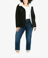Avenue Women's Plus Size Cord Jacket