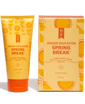 Higher Education Skincare Spring Break Oil Free Sunscreen Spf 30, 3 fl. oz.