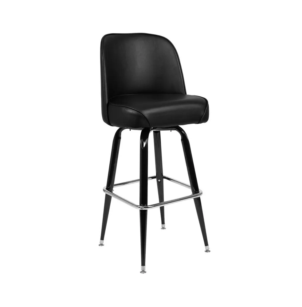 Emma+Oliver Metal Barstool With Swivel Bucket Seat