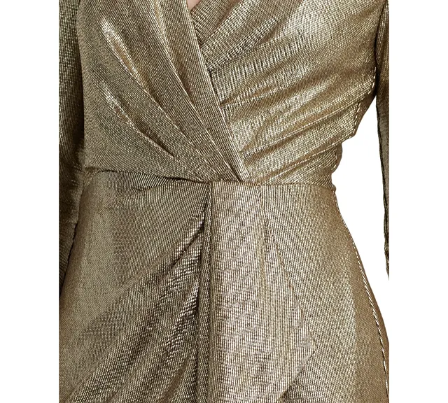 Lauren Ralph Lauren Women's Ruffle-Trim Metallic Chiffon Gown - Macy's