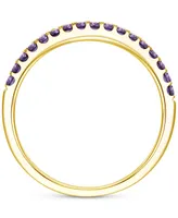 Amethyst (1/4 ct. t.w.) & Lab-Grown White Sapphire Two Row Stack Ring 14k Gold-Plated Sterling Silver (Also Additional Gemstones)