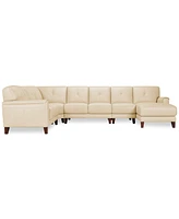 Closeout! Ashlinn 144" 5-Pc. Pastel Leather Sectional, Created for Macy's