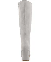 Journee Collection Women's Ameylia Wide Width Calf Block Heel Knee High Boots