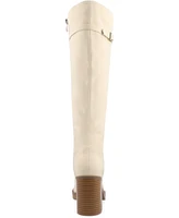 Journee Collection Women's Letice Wide Width Calf Square Toe Platform Knee High Boots