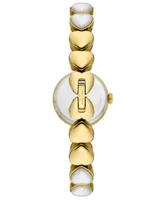 kate spade new york Women's Monroe Three Hand Gold-Tone Stainless Steel and Imitation Pearl Watch 24mm