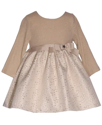 Bonnie Baby Baby Girls Long Sleeve Knit Jacquard Dress