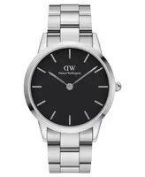 Daniel Wellington Men's Iconic Link Silver-Tone Stainless Steel Watch 40mm