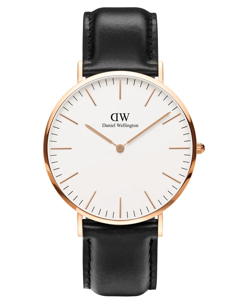 Daniel Wellington Men's Classic Sheffield Black Leather Watch 40mm