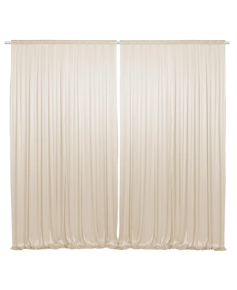 Lann's Linens Set of 2 Photography Backdrop Curtains, 5ft x 10ft Ivory Wedding Photo Background