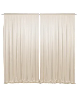 Lann's Linens Set of 2 Photography Backdrop Curtains, 5ft x 10ft Ivory Wedding Photo Background