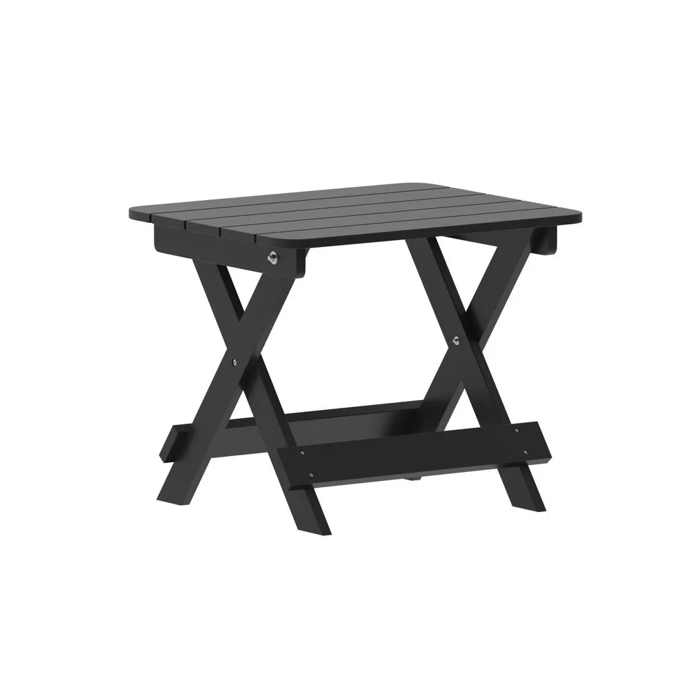 Merrick Lane Ridley Outdoor Folding Side Table, Portable All-Weather Hdpe Adirondack Table