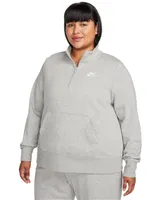 Nike Plus Size Active Sportswear Club 1/2-Zip Fleece Sweatshirt