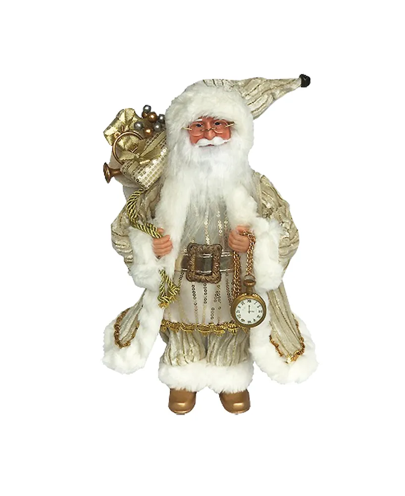 Santa's Workshop 15" Trimmed in Gold-Tone Claus