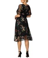 Women's Wildflower Embroidered Floral Mesh Dress