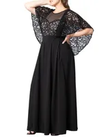 Kiyonna Plus Alluring Sequins Lace Formal Jumpsuit