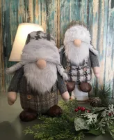 Santa's Workshop 11" Plaid Gnomes, Set of 2