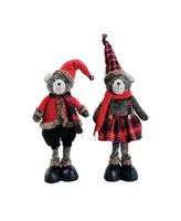 Santa's Workshop 19" Buffalo Plaid Bears, Set of 2