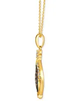 Le Vian Chocolate Diamond (1/4 ct. t.w.) & Nude Diamond (1/6 ct. t.w.) Twist Cluster 18" Pendant Necklace in 14k Gold