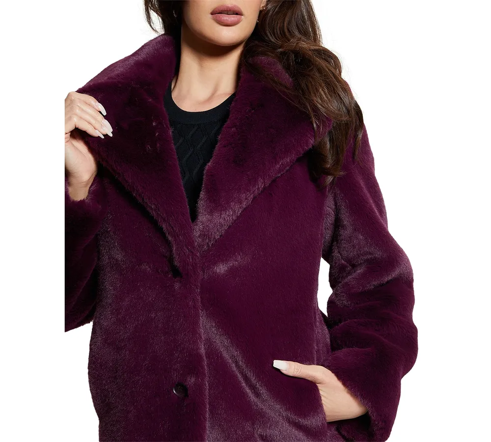 Guess Women's Corinne Faux Fur Coat