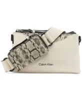 Calvin Klein Chrome Adjustable Zip Crossbody with Zippered Pouch