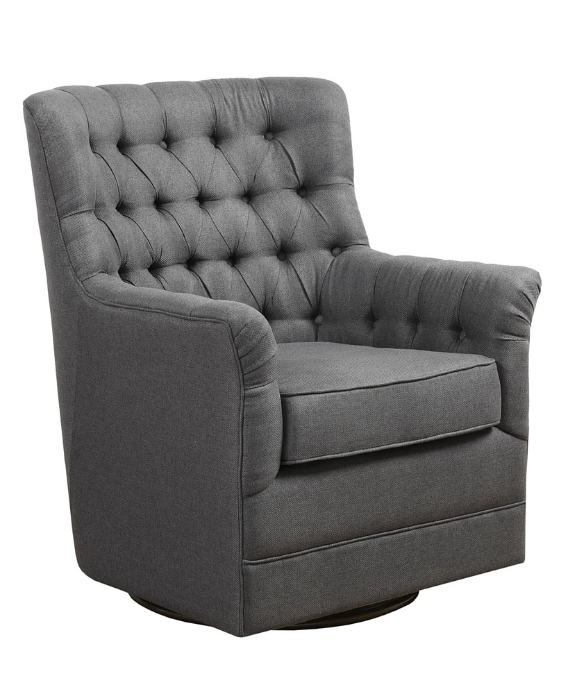 Madison Park Mathis 29.5" Fabric Wide Swivel Glider Chair