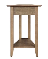 Convenience Concepts 24" Rubber wood Ah Wedge End Table with Shelf