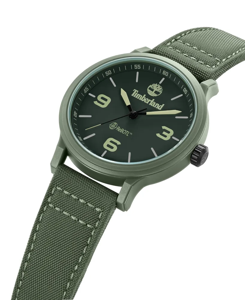 Timberland Men's Quartz Driscoll Green Nylon Strap Watch, 46mm