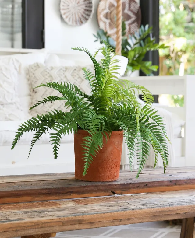 Nearly Natural 22 Artificial Fern Plant in Decorative Planter